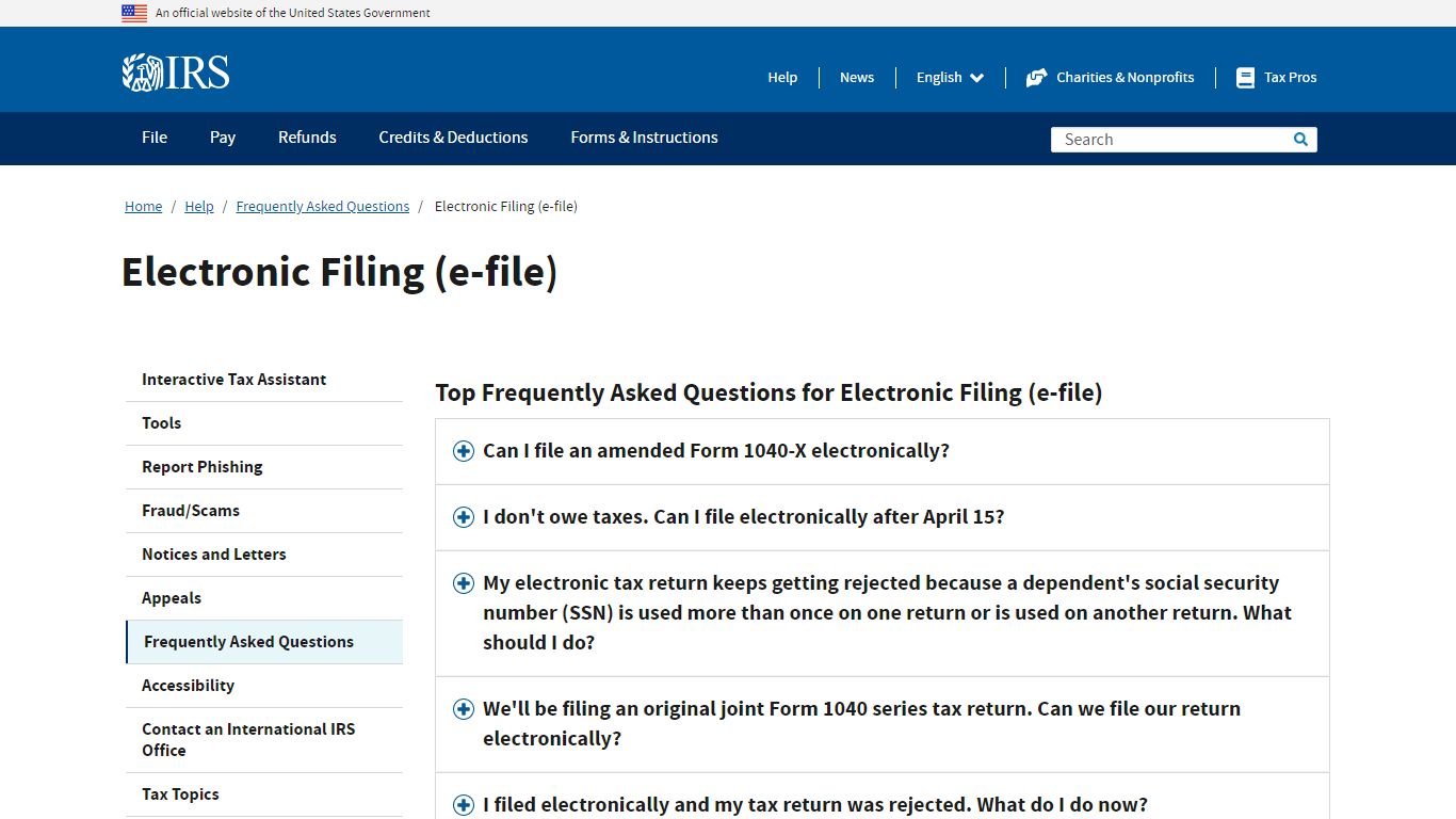 Electronic Filing (e-file) | Internal Revenue Service - IRS tax forms