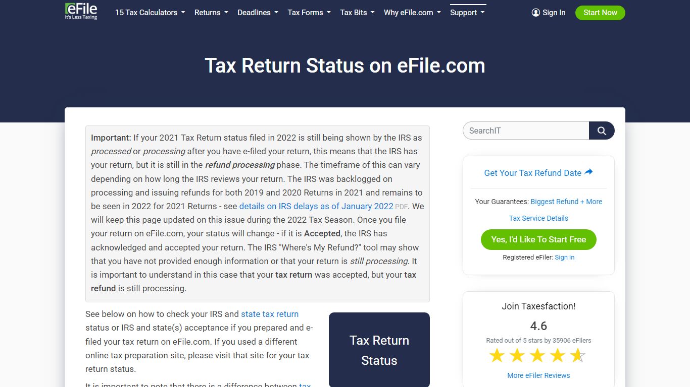 Your 2021 Tax Return Status in 2022 After e-Filing Your Taxes